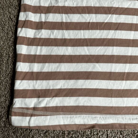 Old Navy Tan and White Striped Tee - Picture 2 of 11